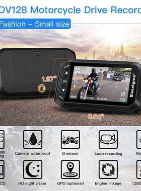 DV128 Motorcycle Dash Cam HD 1080P Dual Lens Motorbike Bike