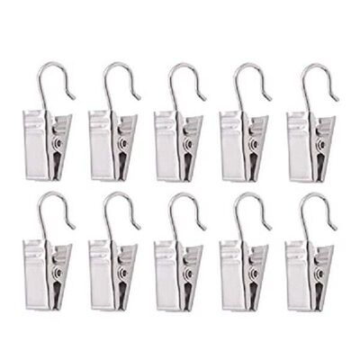 K1MF 10 Buah/Set Klip Tirai Kait Klip Bulldog Klip Lampu