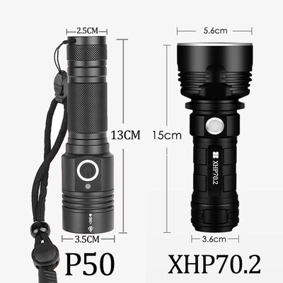 Powerful LED Flashlight xhp70.2 250000cd torch SB Rechargeab