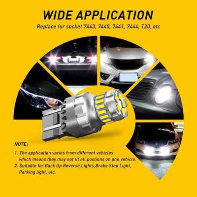 2x 7443 7444 T20 W21/5W LED Light For Lada Kalina Granta Ves