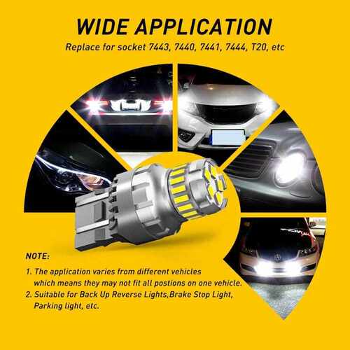 2x 7443 7444 T20 W21/5W LED Light For Lada Kalina Granta Ves