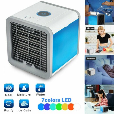 7 Colors Light Portable Mini Air Conditioner USB Cooler Fan