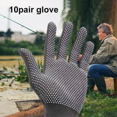10pair Fishing Gloves Full Fingers Cut Lure Anti-Slip