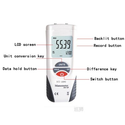 2018 Digital Manometer air pressure meter air pressure Diffe