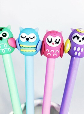 24 pcs New creative cartoon owl gel pen cute student signatu