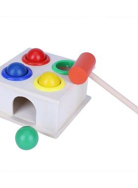 Kids Noise Maker Wooden Hammer Toy Baby Colorful Hammering