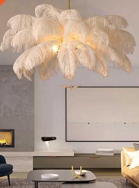 Feather Light Pendant Lamp Colorful Feathers Ceiling Chandel