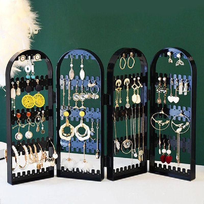 earrings studs display rack plastic folding screen earring