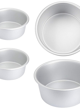 4 Pcs Aluminum Round Cake Pans Tins, 2Pcs 6in Round Layer