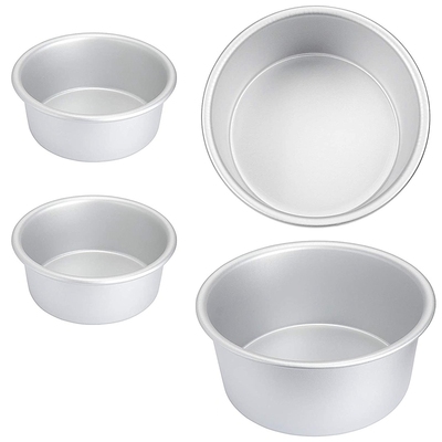 4 Pcs Aluminum Round Cake Pans Tins, 2Pcs 6in Round Layer