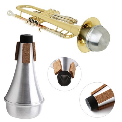 Trumpet Practice Mute Professional Silver Aluminum Straight