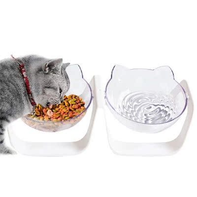 Non-slip Cat Bowls Double Bowls With Raised Stand Pet
