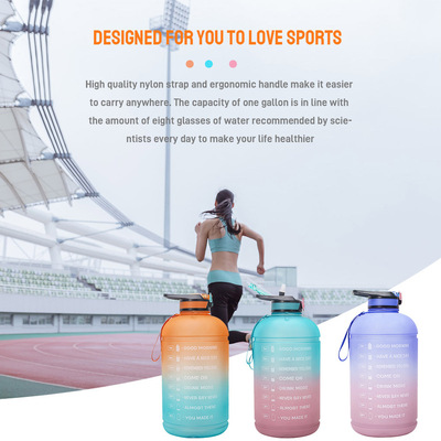 Gradient 1Gallon Motivational Water Bottle 3.78L Sports Jug