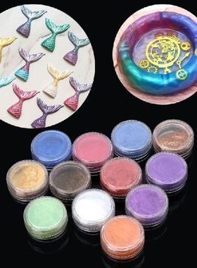 12 Kotak Bubuk Pewarna Lendir Mika Pigmen Mutiara Pewarna