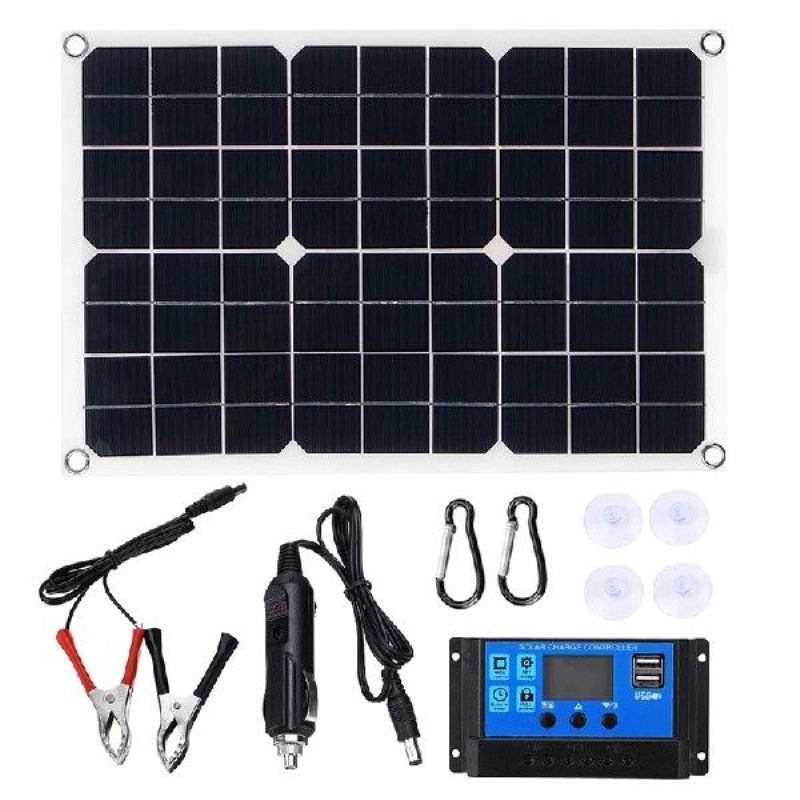 100W Solar Panel 12V Battery Charger Kit 50A Controller