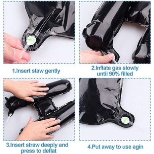 Happy Birthday Balloons Decorations set Black letter Banner