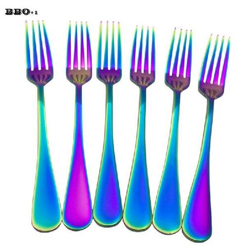 Stainless steel Steak Fork Rainbow Dinner Table Forks