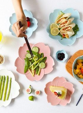 Ceramic Plate Set Assiette Dinner Plate Flower Dish Dessert