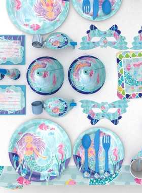 57Pcs Mermaid Party Supplies Kit Baby Shower Party Favor Gir