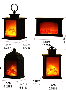 95AA Creative Nordic Style Simulated Fireplace LED Lantern
