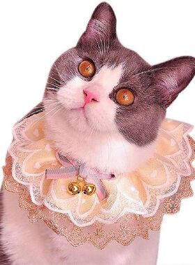 Cat Dog Bandana Bibs Cute Lovely Bowknot Bell Scarf Collar