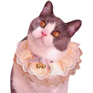 Cat Dog Bandana Bibs Cute Lovely Bowknot Bell Scarf Collar