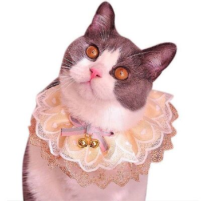 Cat Dog Bandana Bibs Cute Lovely Bowknot Bell Scarf Collar