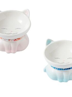 Ceramic Cat and Dog Bowl Overhead Plate Neck Guard