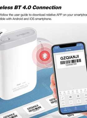 Black Color D11 Niimbot Label Printer Mini Bluetooth Wireles