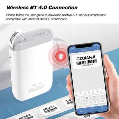 Black Color D11 Niimbot Label Printer Mini Bluetooth Wireles