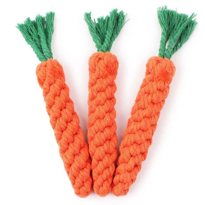 1 pcs new cute adorable pet chew dog toy straw carrot for h