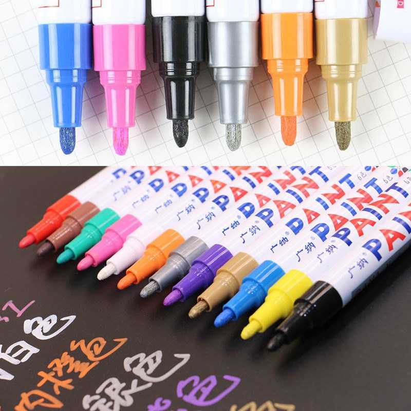 12colors/set Metallic Paint Marker Permanent Art Markers DI