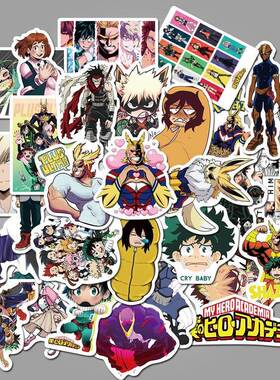 50pcs My Hero Academia Suitcase Stickers Laptop Skateboard
