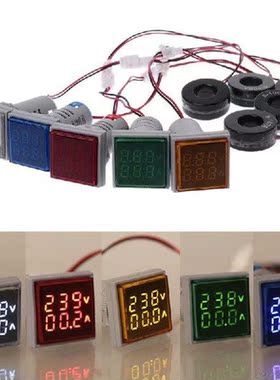 Persegi LED Digital Dual Display Voltmeter & Ammeter