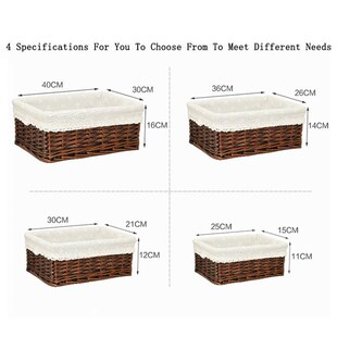 4 Sizes Handmade Rattan Storage Baskets Household Items Snac