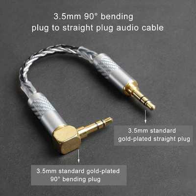 OKCSC 8 Cores OFC Audio Cable 3.5mm Elbow Male to 3.5mm Str