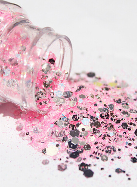 3D Mirror Silver Nail Art Mermaid Glitter Hexagon Paillette