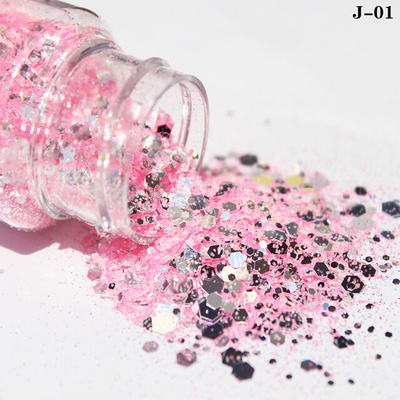 3D Mirror Silver Nail Art Mermaid Glitter Hexagon Paillette