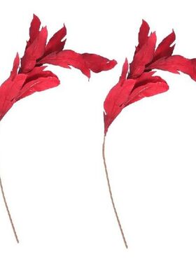 2Pcs Simulated Leaves Wedding Adorns Xmas Leaves Long