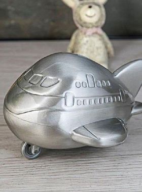 Aircraft model metal bank coin saving box kids money box