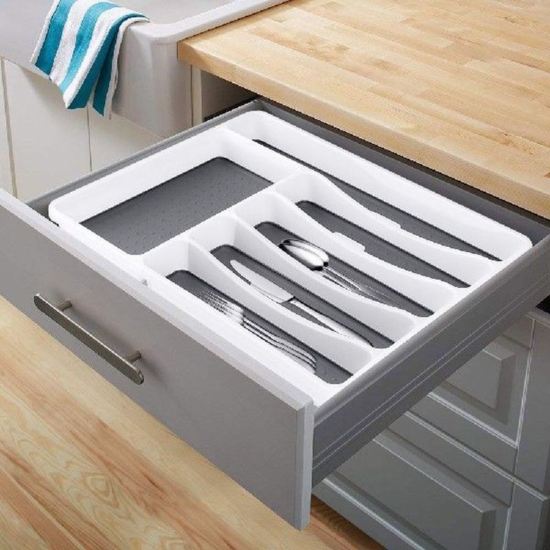 Plastic Cutlery Tray Kitchen Drawer Organizer Separation