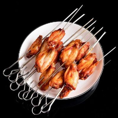 NHBR BBQ Steel Metal Roaster Rotisserie Skewers Needle Cage