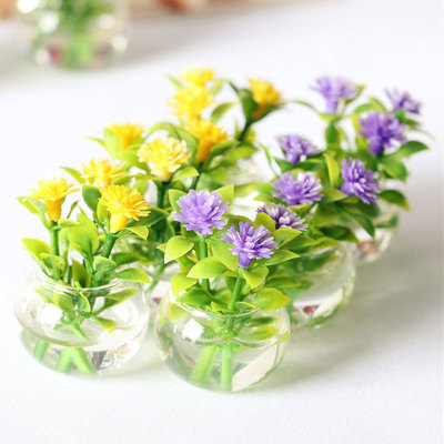 38x26mm Mini Cute Green Plant Pot Flower Vase Simulation
