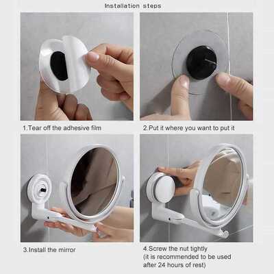 Folding Arm Extend Bathroom Mirror Without Drill Swivel Bath