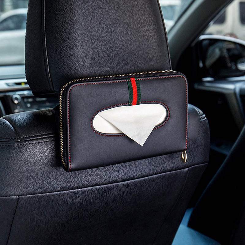 Car Sun Visor P Leather Tissue Box Cover Case Car Holder Pa