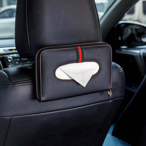 Car Sun Visor P Leather Tissue Box Cover Case Car Holder Pa
