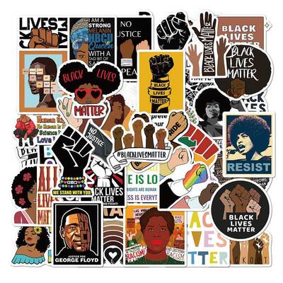 50pcs/Pack Stickers For Laptop Bike Car Wall Decals black