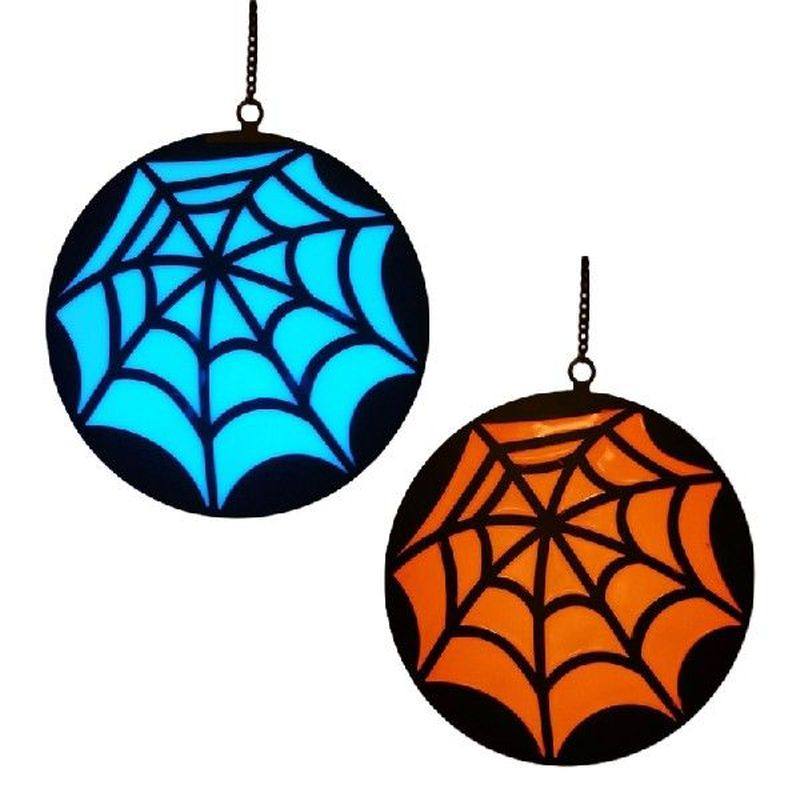 halloween hanging sign cobwebs iron double-sided for home