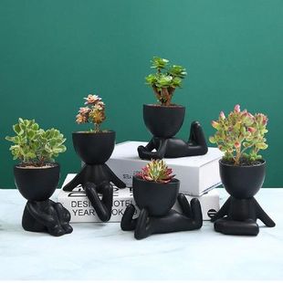 Style Vase Nordic Shape Cartoon Succulent Ceramic Plant