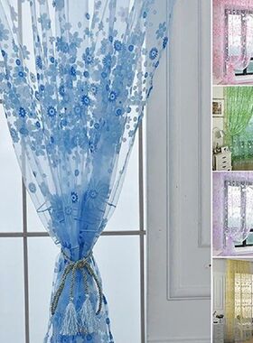 Window Curtain Voile Curtain Translucent Floral Pattern